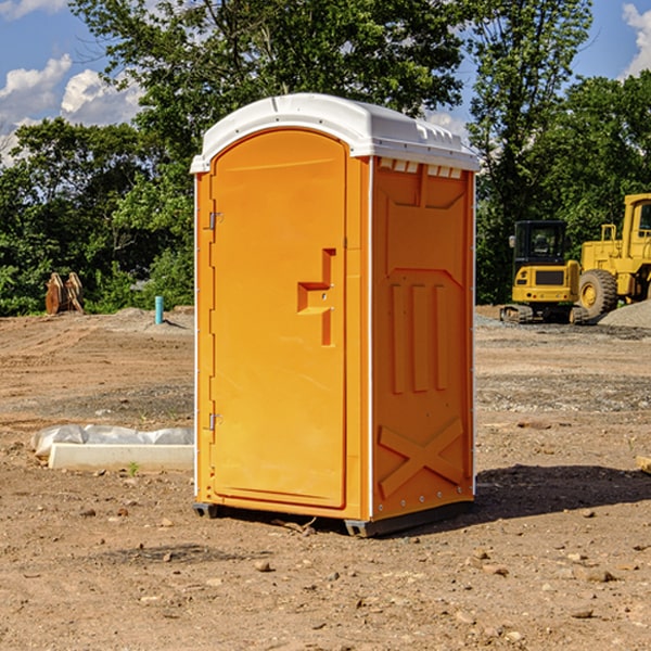 how often are the portable restrooms cleaned and serviced during a rental period in Tumbling Shoals AR